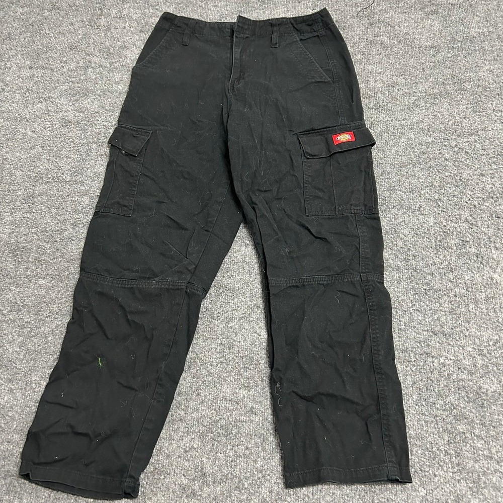 Dickies Pants Womens Size 3 Black Cotton Cargo Utility Straight Leg Workwear
